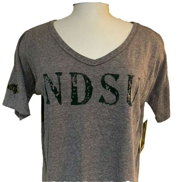 NCAA NDSU Bison Colosseum V Neck Shirt Gray Womens New - Picture 2 of 5